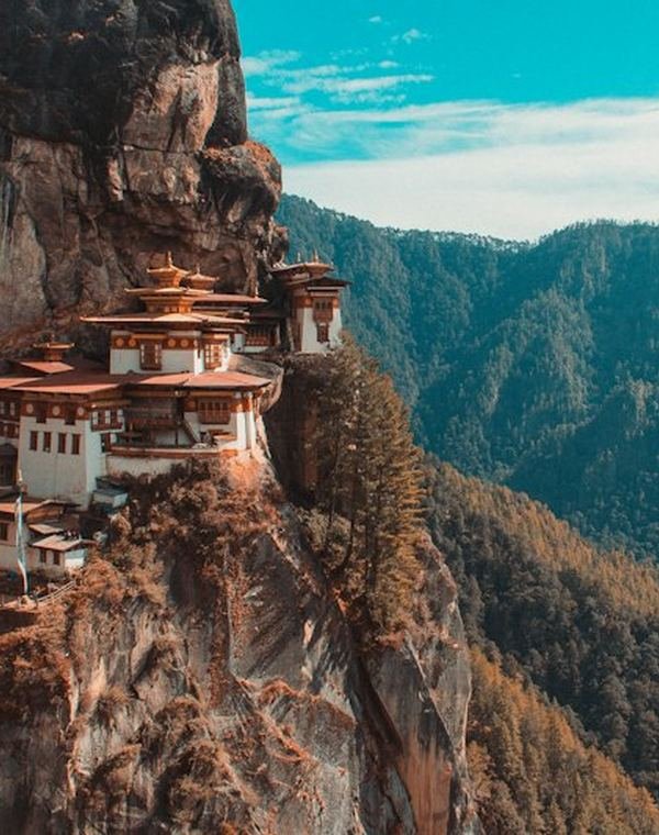 Tiger's Nest monastery on a cliff in Bhutan